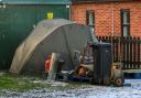 Antony Gurney's makeshift camp at Brancaster