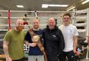 New Southern Area champion Mikie Webber-Kane with, from left, Tony Norman, Graham Everett and Joe Everett