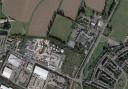 An aerial view of the area where the anaerobic digester plant could be built near King's Lynn
