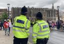 Police officers attended the event on Saturday