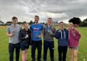 Wymondham AC came third in the mixed category the Ellisons Ekiden in Ipswich. From left - Gareth Seville, Zoe Webster, Matt Webster, Mark Armstrong, Alison Armstrong and Kate Gooding