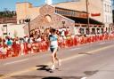 Neil Featherby in the finishing straight at the Deluth Marathon in Minnesota