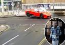 Ferrari crashing on Rose Lane, Norwich and Joey Baptiste (inset)