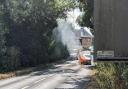 The car caught fire along Norwich Road on the approach into Wroxham