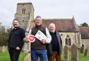 Matthew Welch, centre, treasurer, with Rev Simon Richardson and church warden, Dudley Stammers, at St Ethelberts Church at Larling, which has won a national care and conservation award.