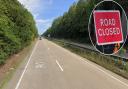 A section of the A11 was closed following a crash