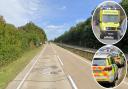 A woman has died after a crash on the A11