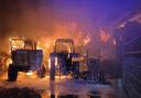 A blaze caused by a firework has devastated a farm in Norfolk