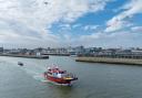 The Grace Darling, one of North Star’s hybrid daughter craft fleet, passes the mouth of Lowestoft port