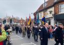 The Remembrance Sunday parade through Dereham town centre.