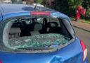 A car damaged during a spate of break-ins in Bradwell.