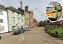 Police were seen swarming Queen's Square in Attleborough