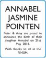 ANNABEL JASMINE POINTEN