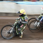 Witches skipper Danny King leads the way from teammate Jason Crump and Kings' Lynn's Craig in the opening heat.