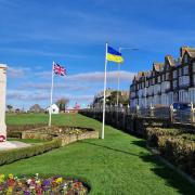 Hunstanton flew the Ukrainian flag to mark the second anniversary of the war with Russia