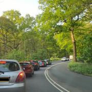 Congestion along Gurney Road in Mousehold after a three-car crash on the A47 sent traffic through the city