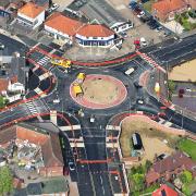 The new layout of the Heartsease roundabout is taking shape ahead of its £4.4m revamp concluding