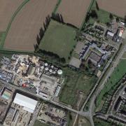 An aerial view of the area where the anaerobic digester plant could be built near King's Lynn