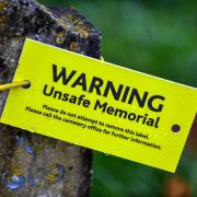 Warnings were placed on gravestones which were deemed unsafe after an inspection last year
