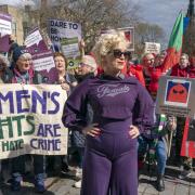 Activist, Kellie-Jay Keen-Minshull, also known as Posie Parker, speaks during a Let Women Speak rally in Edinburgh