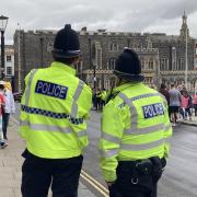 Police officers attended the event on Saturday