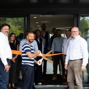 From left to right: GRS chief executive Jon Fisher, Jody Morris from the League Managers Association, GRS executive director Gary Coles and Karim Massaad of Suffolk Chamber of Commerce, with members of the new GRS East of England team