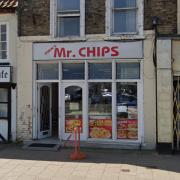 Mr Chippy in Swaffham was covered in blue paint