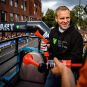 Johannes Hoff Thorup fires the starting gun on Run Norwich. Picture: Norwich City Community Sports Foundation / Epic Action Imagery