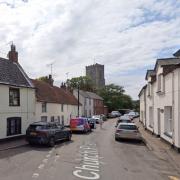 The property on Church Plain at Wells (left) whose owner has applied to build a rear extension