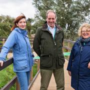 From left Dr Katy Owen, protected landscapes manager, Andrew Jamieson, county council deputy leader, Wendy Brooks, the council's head of environment  