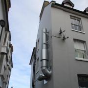 The ventilation shaft outside Lily Mai's Bar and Grill in Cromer