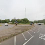 There are delays near Diss after a crash at a roundabout