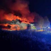 A huge fire broke out at Loddon industrial estate overnight