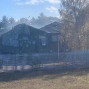 A building has been destroyed as a result of an overnight blaze