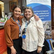 Leah Spry, from NSFT, and Katrina Kelly, from East Norfolk Medical Practice at the event