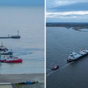 Luke Martin Photography captures the Mv Ruby cargo ship arriving at Great Yarmouth