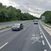 Two people were taken to hospital after a crash on the A11