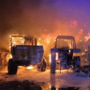 A blaze caused by a firework has devastated a farm in Norfolk