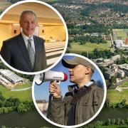 The UEA has been criticised for the number of six-figure salaries it pays. Inset, vice chancellor David Maguire and MP Clive Lewis