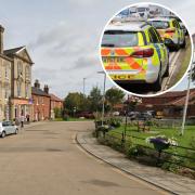 Police were seen swarming Queen's Square in Attleborough