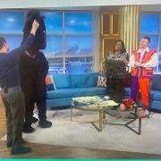 Dermot O'Leary, Alison Hammond and panto star Jefferson Parlett on This Morning