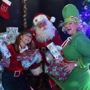 Father Christmas ready in Santa's Grotto at Toybox 55, with elves, Mandy Camish-Bailey, left, and Gemma Bateman, in Great Yarmouth.