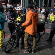 City of London Police confiscate an illegally modified e-bike in Bishopsgate