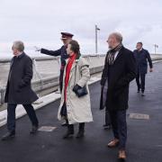 Princess Anne walks on the newly opened Gull Wing Bridge in Lowestoft. Picture: Sonya Duncan