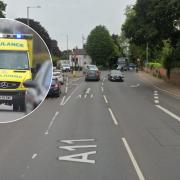 A person has been injured after being hit by a car on St Stephens Road