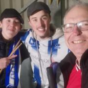 Jim Gregson with two Wroxham fans