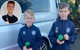 Two pupils at St William's Primary School, Hunter and Rudi Seed are holding a community litter pick to honour teacher Anthony Hill