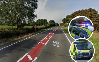 A person has been taken to hospital after two crashes on the A47
