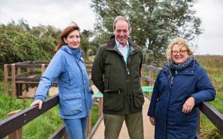 From left Dr Katy Owen, protected landscapes manager, Andrew Jamieson, county council deputy leader, Wendy Brooks, the council's head of environment  