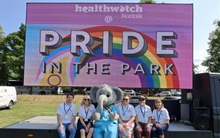 Staff from Healthwatch Norfolk at a Pride in the Park event